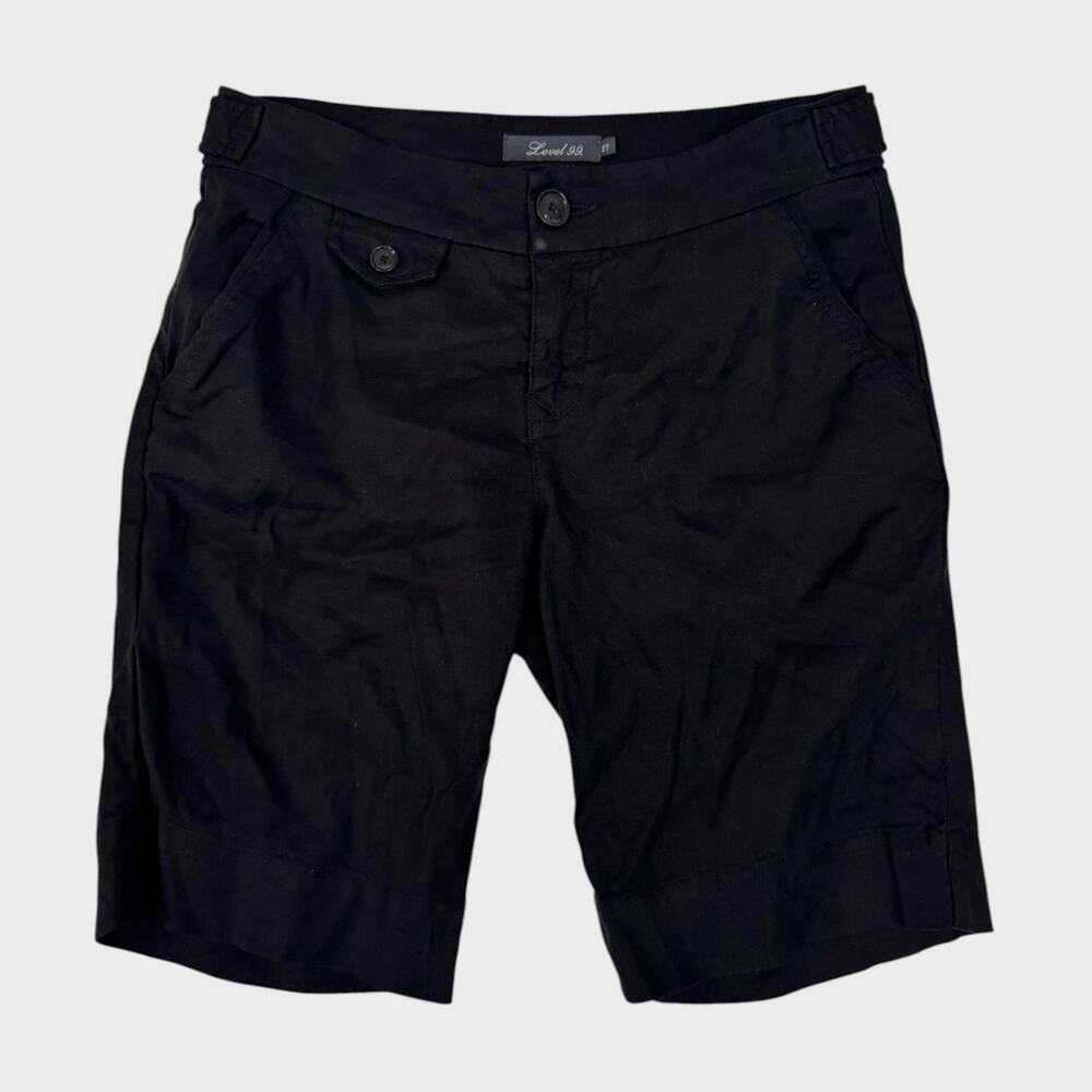 Level 99 Size 27 Black Shorts Linen Blend